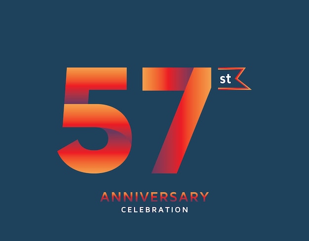 Vector 57st anniversary colorful