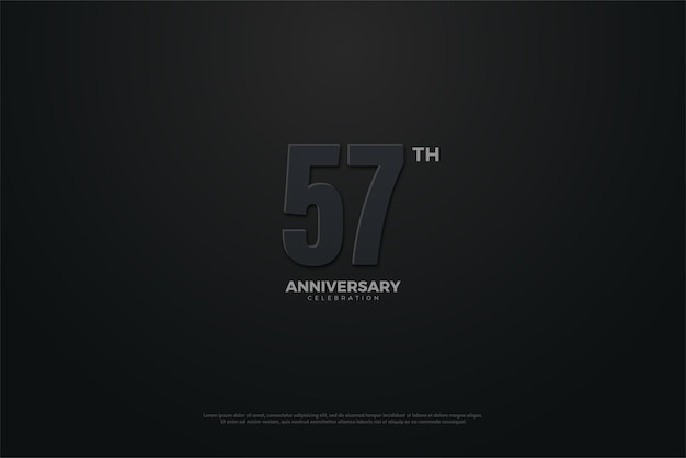 단순한 검은색 숫자가 있는 57주년