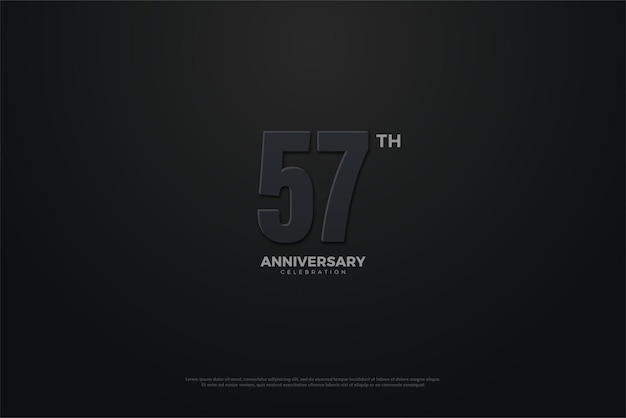 57th anniversary with simple black numbers