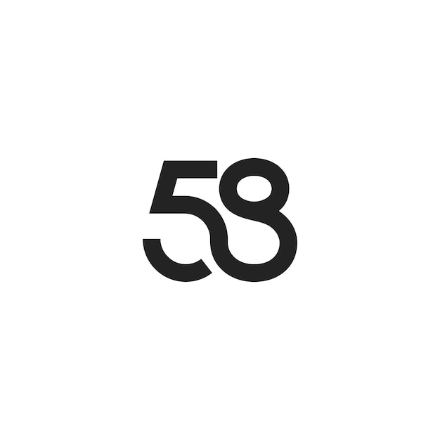 58 number fifty eight minimal logo vector icon illustration