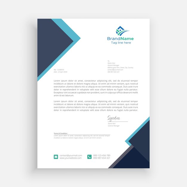 58 professional corporate letterhead pad layout template