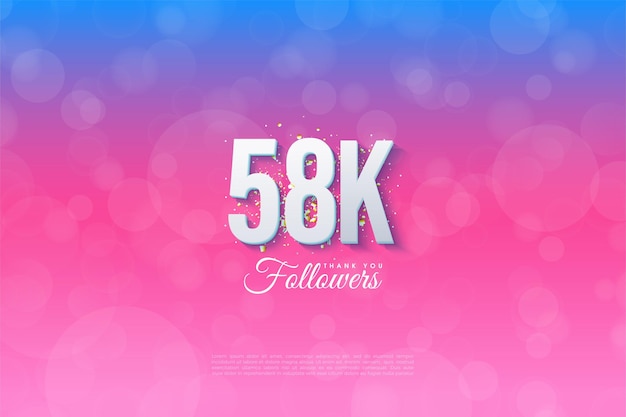 58k followers with full color background.