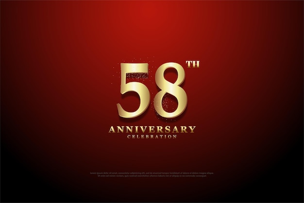 58th anniversary celebration with curved gold numbers.