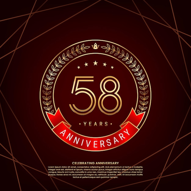 58th anniversary logo with golden laurel wreath and double line number