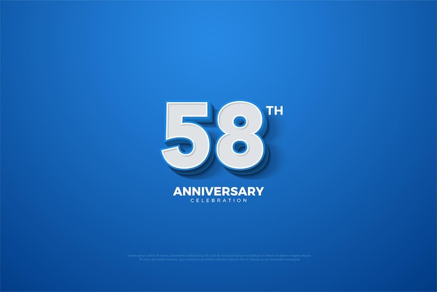 58° anniversario su uno sfondo blu molto sottile.