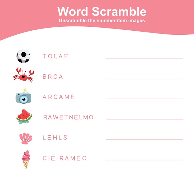 59 Word Scramble Game