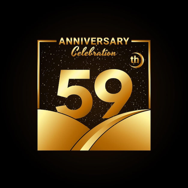 Дизайн шаблона празднования 59-летия Логотип векторной иллюстрации