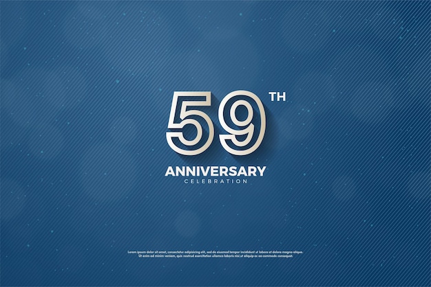 59th anniversary with striped texture background.