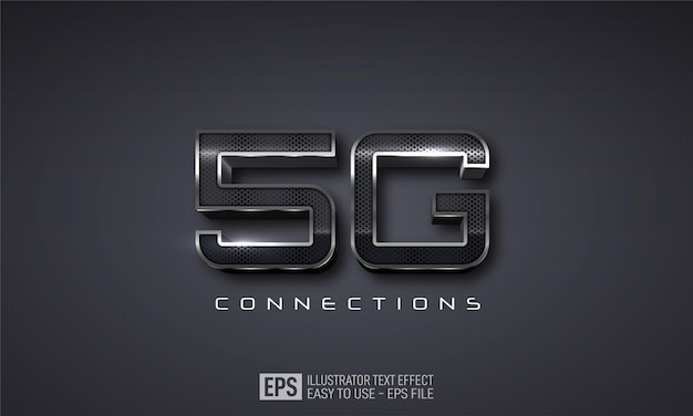 벡터 5g 3d 텍스트 편집 가능한 스타일 효과 템플릿