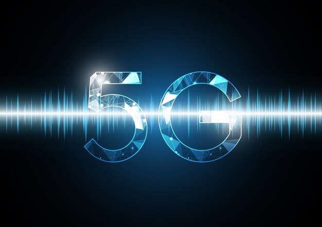 5g communication technology abstract wave signal oscillating background