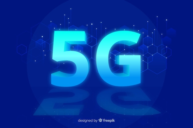 5g concept blauwe achtergrond