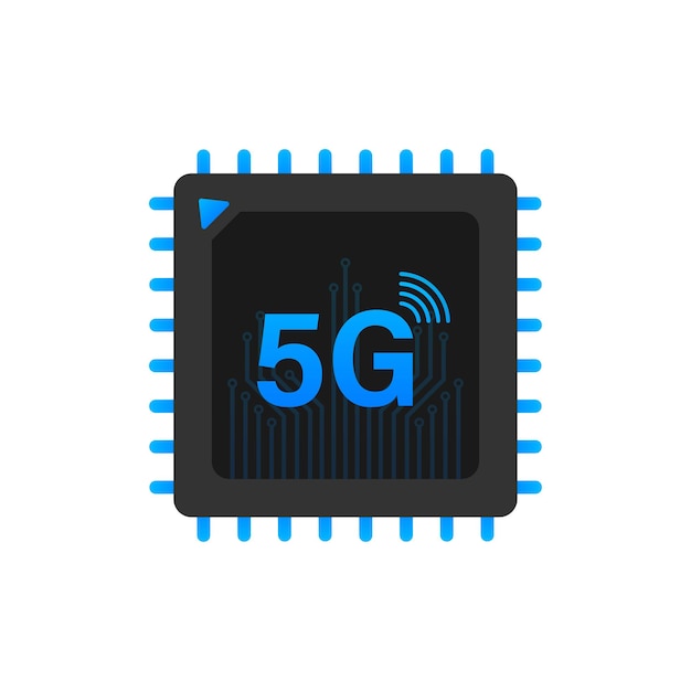 5g esim embedded sim card icon symbol concept new chip mobile cellular communication technology