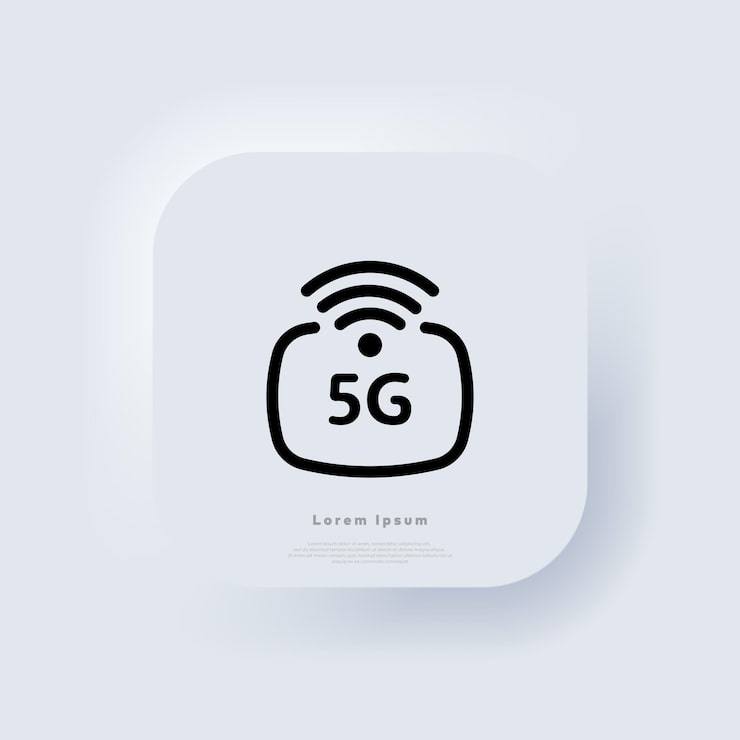 Vector 5g 網絡無線系統和互聯網通訊網絡第五代網絡標誌新形 ui ux 白色用戶界面網頁按新形態向量 eps 10