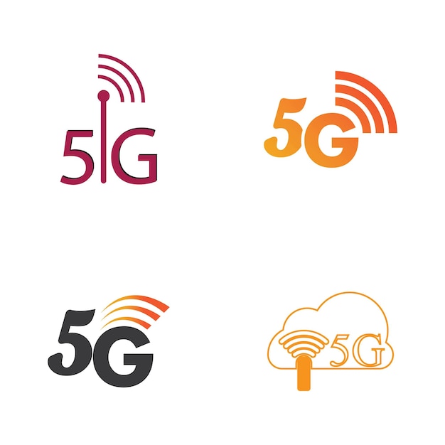 5 g アイコン テンプレート ベクトルのロゴの図