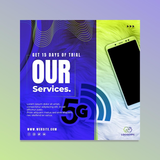 5g instagram square flyer template