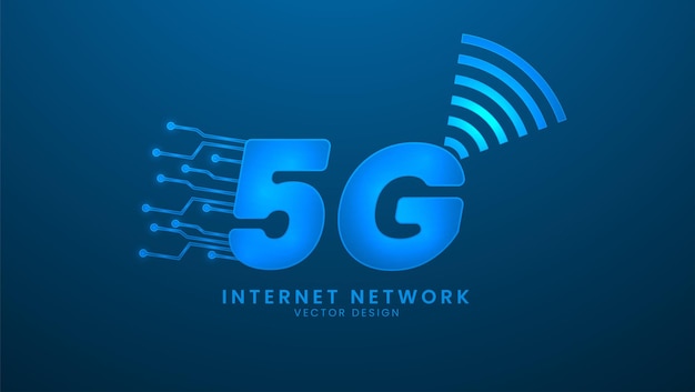 Rete internet 5g reti di comunicazione e illustrazione delle telecomunicazioni ad alta velocità