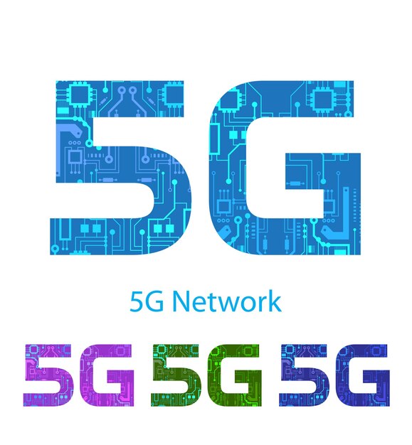 Vettore set di etichette 5g. internet ad alta velocità.