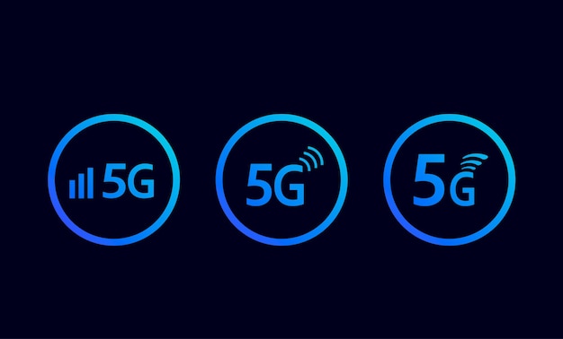 벡터 어두운 배경에 5g 로고