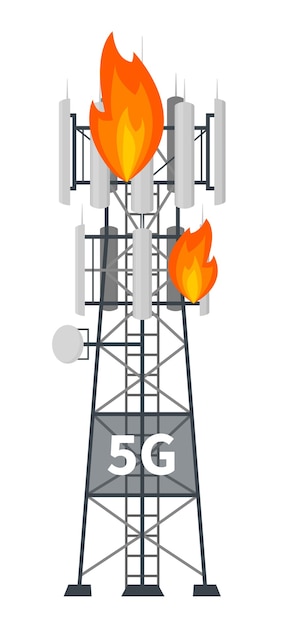5g mast base stations on fire