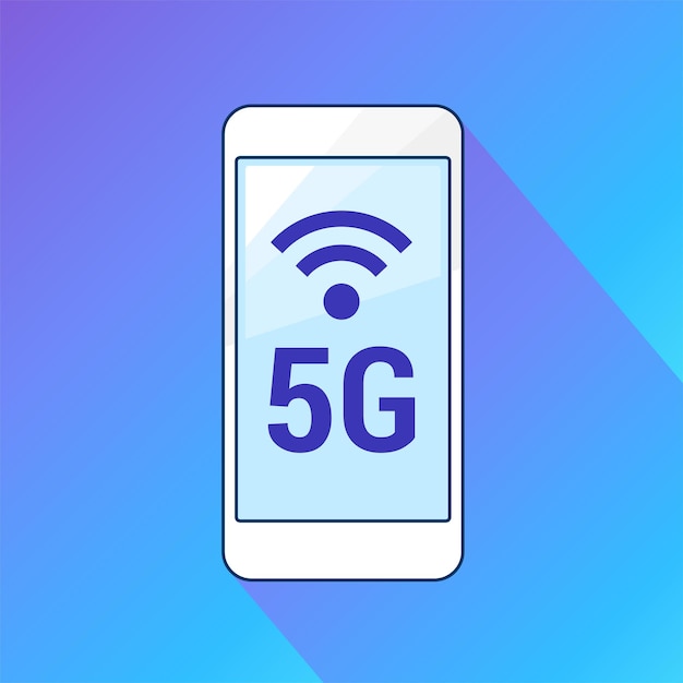 Concetto di tecnologia internet mobile 5g illustrazione vettoriale stile piatto