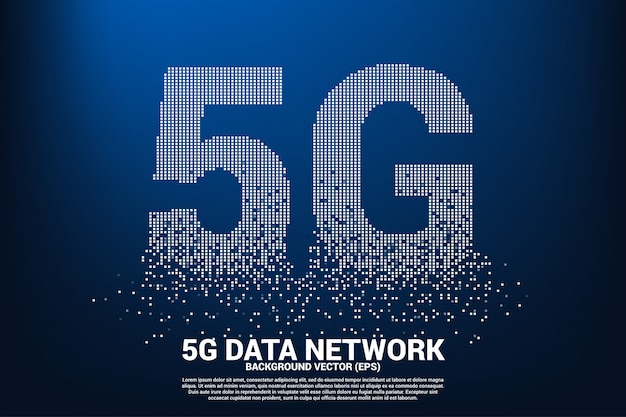 Rete mobile 5g da pixel quadrati piccoli