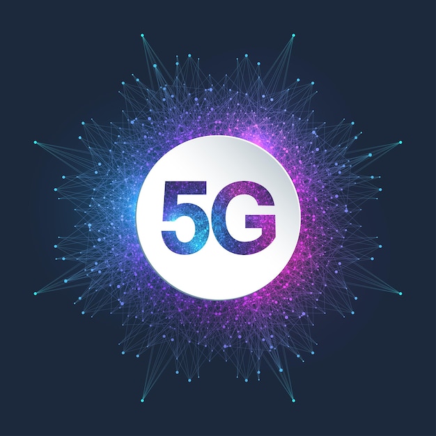 5G-netwerk draadloos systeem en internetverbinding achtergrond