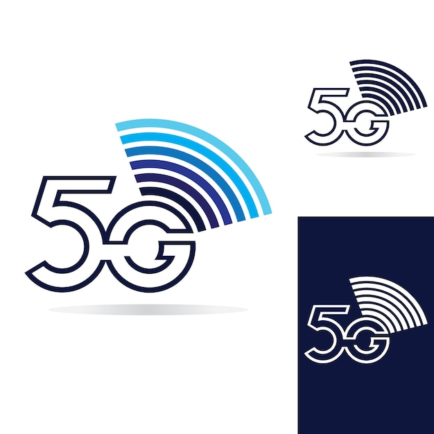5G netwerk logo Logo netwerk 5G verbinding Nummer 5 en G letter
