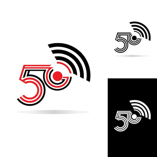 5G netwerk logo Logo netwerk 5G verbinding Nummer 5 en G letter