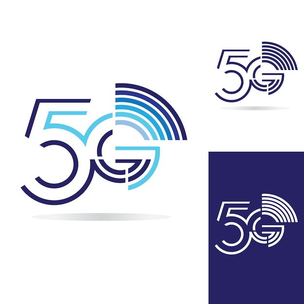 5G netwerk logo Logo netwerk 5G verbinding Nummer 5 en G letter