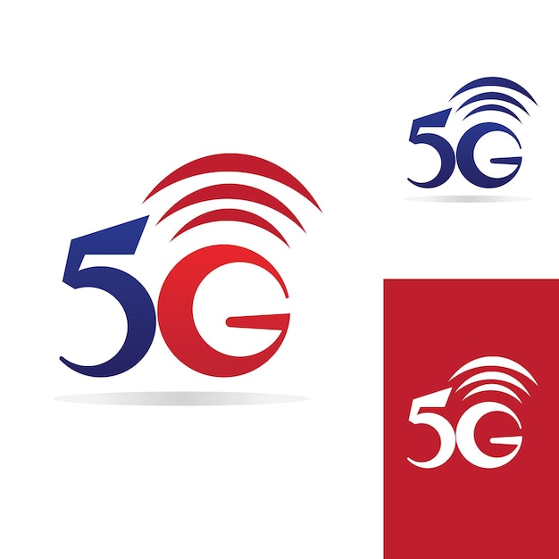 5G netwerk logo Logo netwerk 5G verbinding Nummer 5 en G letter