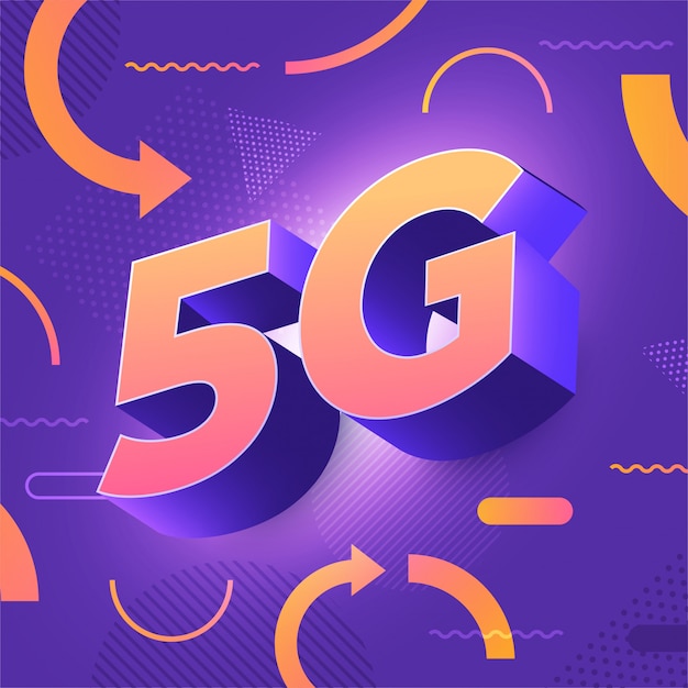 5G Netwerktechnologie Memphis Design