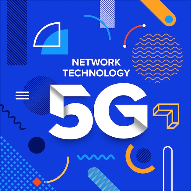 5g netwerktechnologie memphis design