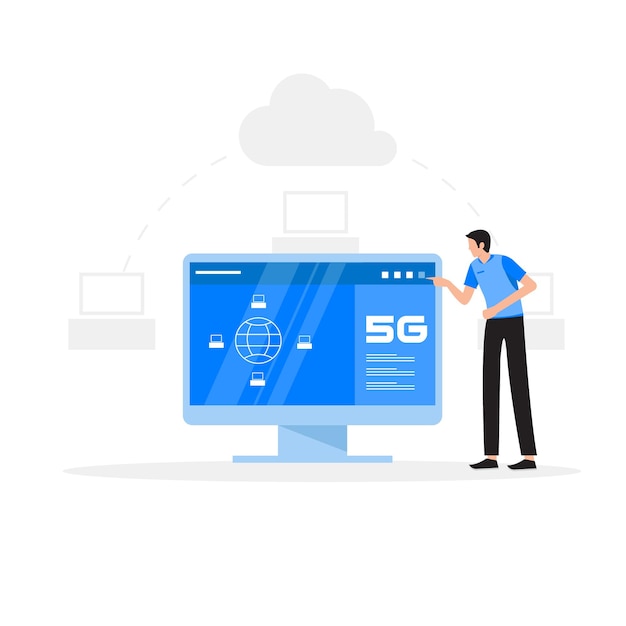 Illustrazione vettoriale piatta del concetto di rete 5g