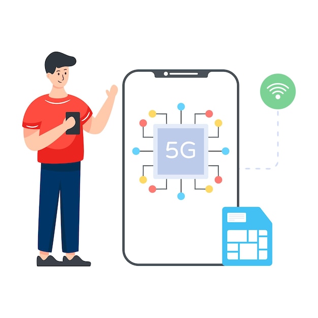 Vector 5g network flat illustration design vector