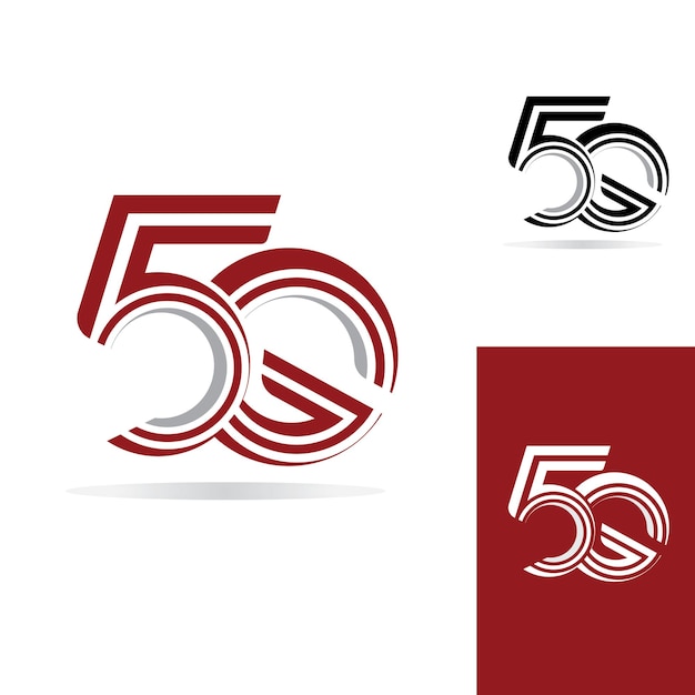 Logo della rete 5g logo della rete connessione 5g numero 5 e lettera g