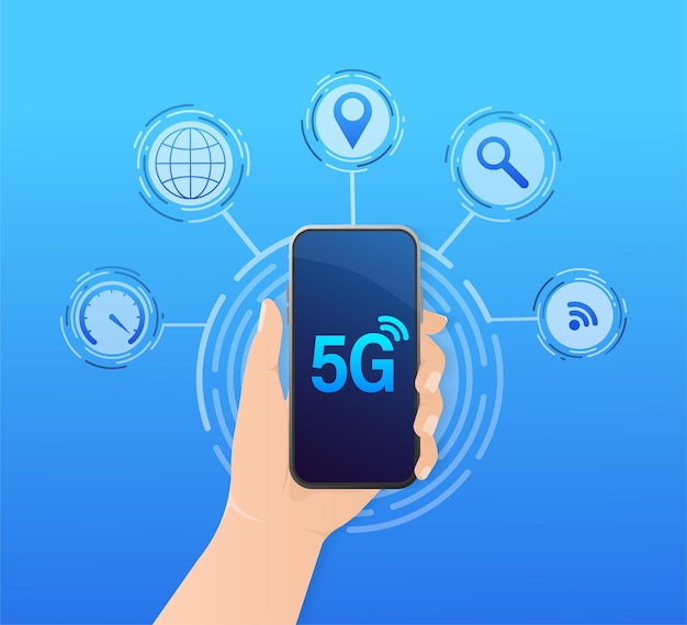 Vettore tecnologia di rete 5g icona astratta sfondo vettoriale 3d rete domestica business
