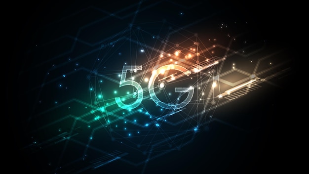 Vettore connessione internet wireless alla rete 5g, internet delle cose, rete di comunicazione, telecomunicazioni ad alta velocità ea banda larga