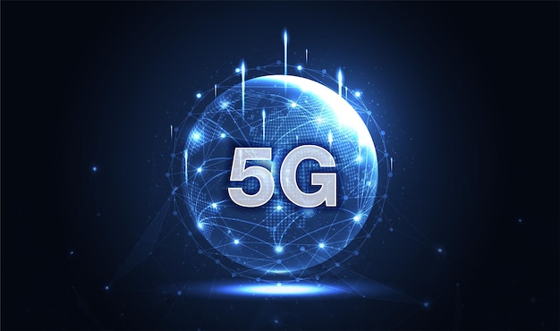 5G 네트워크 무선 인터넷 와이파이 연결 통신망 개념 고속 광대역