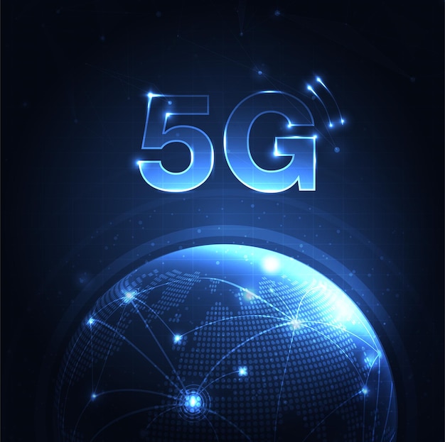5G network wireless internet Wifi connection communication network concept High speed broadband