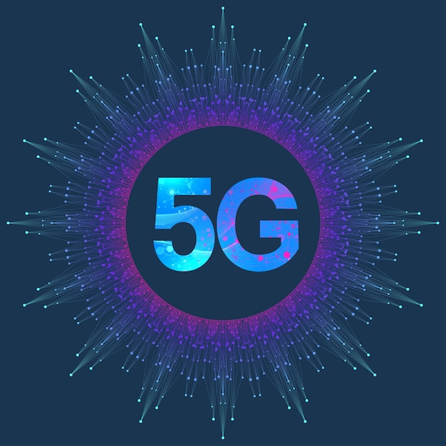 Sistema wireless di rete 5g e sfondo della connessione internet