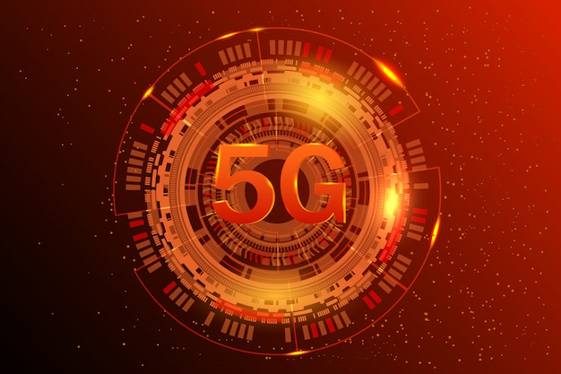 5g 네트워크 무선 시스템 및 인터넷 그림. 통신 네트워크. 비즈니스 개념 배너입니다. 빛나는 추상적 인 배경