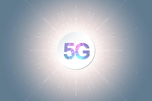 Сетевые беспроводные системы 5g и векторная иллюстрация интернета