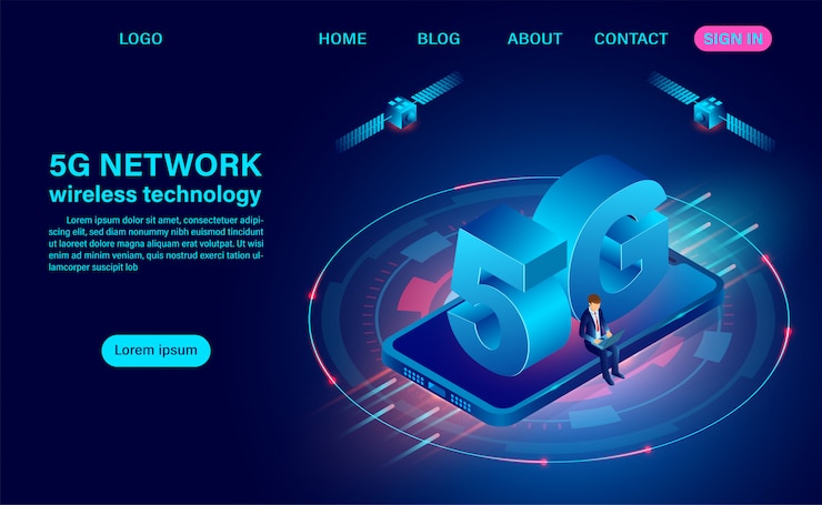 Vector 5g network wireless technology high speed.  isometric flat design  illustration
