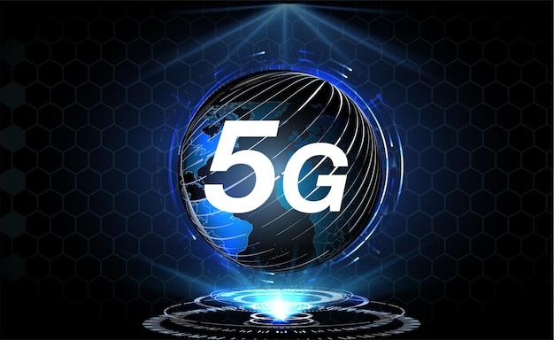 Illustrazione della tecnologia wireless della rete 5g. illustrazione vettoriale della tecnologia wireless di rete 5g.