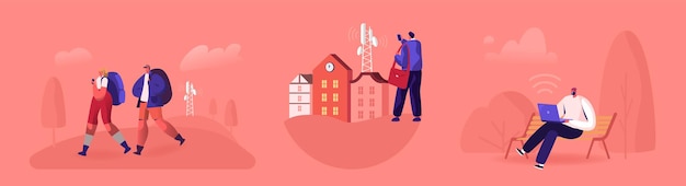 Illustrazione della tecnologia wireless di rete 5g