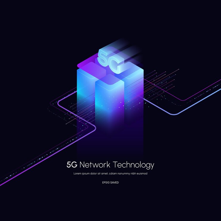 Vector 5g network wireless technology vector illustration5g isometric smartphone