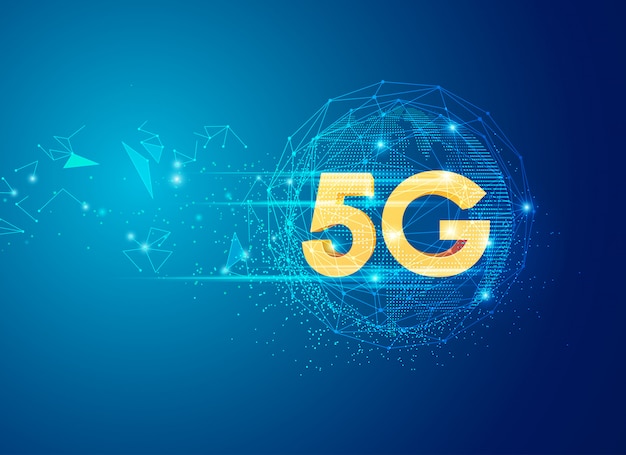 5g sign in global communication theme