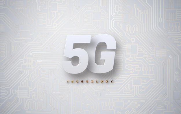 회로 보드 텍스처와 기술 배경에 5g 로그인