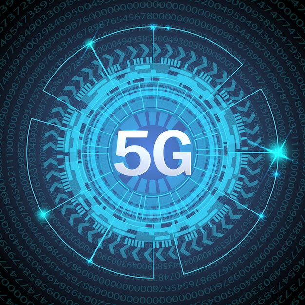 5g стандарт современной технологии передачи сигналов. 5g новый беспроводной интернет wi-fi соединение. большие данные двоичного кода потоковых чисел.