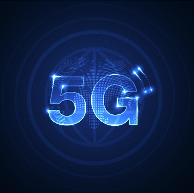 Simbolo 5g nuova connessione wireless internet wifi quinta generazione innovativa di alta velocità globale